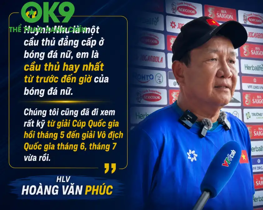 HLV Hoàng Văn Phúc dành những lời có cánh cho Huỳnh Như